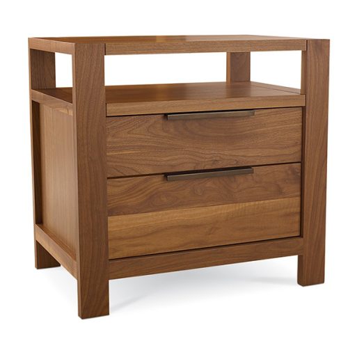 2 drawer wooden bedside chest