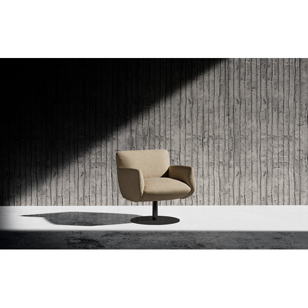 tan swivel chair in modern room