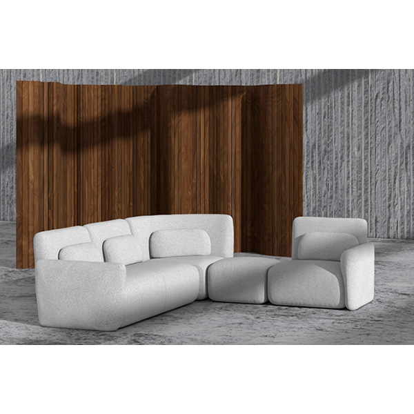 light grey sectional sofa in modern setting